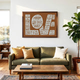 1 Corinthians 13:4-7 Love framed Scripture art print hand-drawn by Scripture Type #color_terracotta