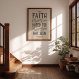 Scripture Type Hebrews 11:1 Faith Hand Drawn Art Print #color_stone