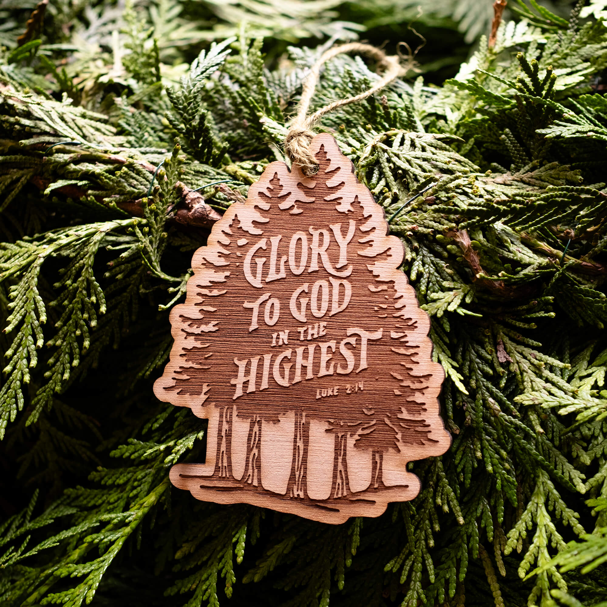 Glory To God In The Highest Wood Ornament