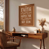 Scripture Type Hebrews 11:1 Faith Hand Drawn Art Print #color_terracotta