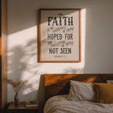 Scripture Type Hebrews 11:1 Faith Hand Drawn Art Print #color_stone