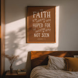 Scripture Type Hebrews 11:1 Faith Hand Drawn Art Print #color_terracotta