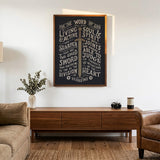The Word of God is living and active Hebrews 4:12 hand-drawn framed Scripture wall art by Scripture Type #color_charcoal