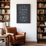 Hold Fast Hebrews 10:23 Framed Scripture Wall Art hand-drawn by Scripture Type #color_navy