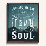 It Is Well With My Soul hand drawn framed wall art print by Scripture Type #color_photo
