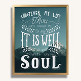 It Is Well With My Soul hand drawn framed wall art print by Scripture Type #color_photo