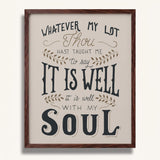 It Is Well With My Soul hand drawn framed wall art print by Scripture Type #color_stone