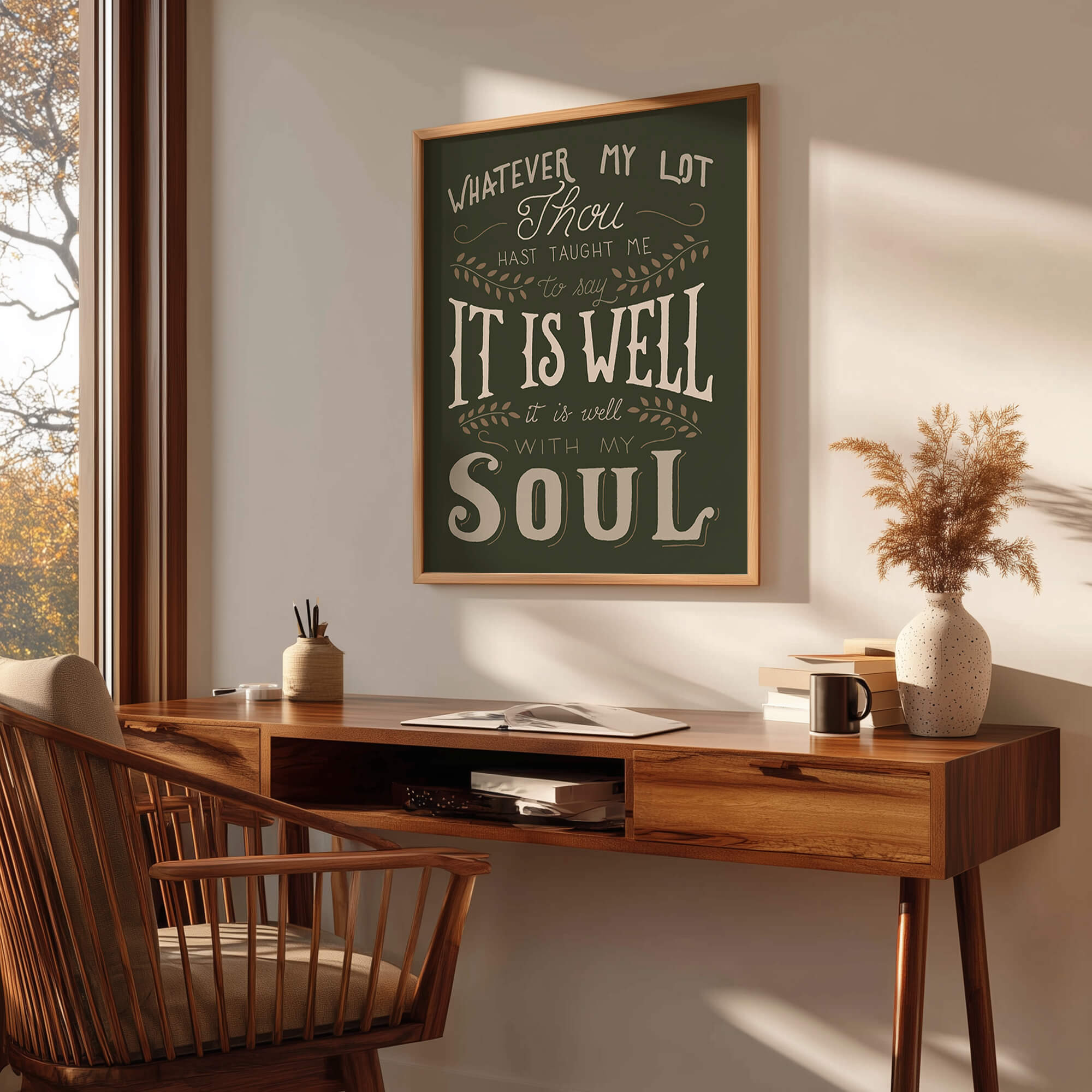 It Is Well With My Soul hand drawn art print #color_forest