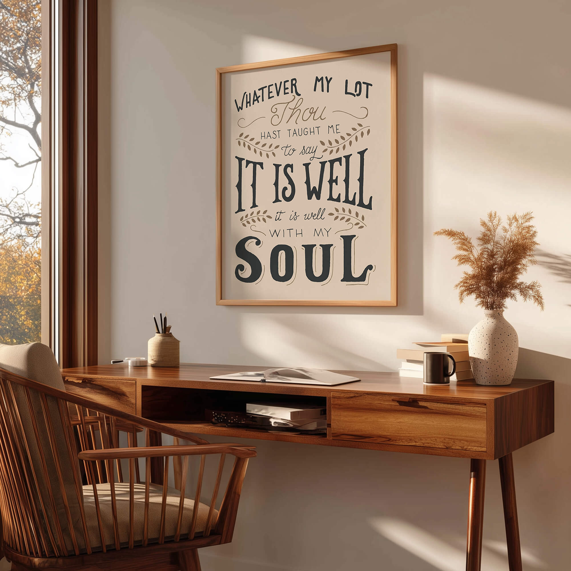 It Is Well With My Soul hand drawn art print #color_stone