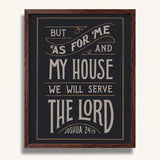 As for me and my house Joshua 24:15 framed Scripture wall art hand-drawn by Scripture Type #color_charcoal