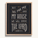 As for me and my house Joshua 24:15 framed Scripture wall art hand-drawn by Scripture Type #color_charcoal