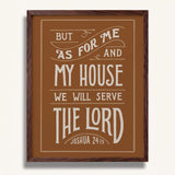 As for me and my house Joshua 24:15 framed Scripture wall art hand-drawn by Scripture Type #color_terracotta