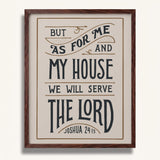 As for me and my house Joshua 24:15 framed Scripture wall art hand-drawn by Scripture Type #color_stone