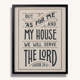 As for me and my house Joshua 24:15 framed Scripture wall art hand-drawn by Scripture Type #color_stone