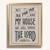 As for me and my house Joshua 24:15 framed Scripture wall art hand-drawn by Scripture Type #color_stone