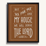 As for me and my house Joshua 24:15 framed Scripture wall art hand-drawn by Scripture Type #color_terracotta