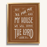 As for me and my house Joshua 24:15 framed Scripture wall art hand-drawn by Scripture Type #color_terracotta