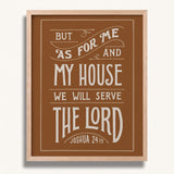 As for me and my house Joshua 24:15 framed Scripture wall art hand-drawn by Scripture Type #color_terracotta