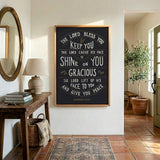 Scripture Type hand drawn art The Lord Bless You Numbers 6:24-26 Aaronic Blessing framed canvas #color_charcoal
