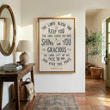 Scripture Type hand drawn art The Lord Bless You Numbers 6:24-26 Aaronic Blessing framed canvas #color_stone