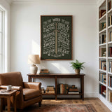 The Word of God is Living and Active Hebrews 4:12 Scripture canvas wall art hand-drawn by Scripture Type #color_forest