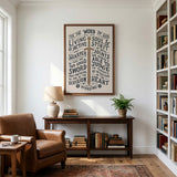 The Word of God is Living and Active Hebrews 4:12 Scripture canvas wall art hand-drawn by Scripture Type #color_stone