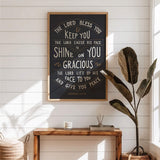 Numbers 6:24-26 The Lord Bless You hand drawn art print by Scripture Type #color_charcoal