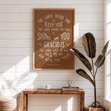 Numbers 6:24-26 The Lord Bless You hand drawn art print by Scripture Type #color_terracotta
