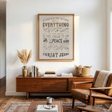Be anxious for nothing Philippians 4:6-7  framed Scripture wall art hand-drawn by Scripture Type #color_stone