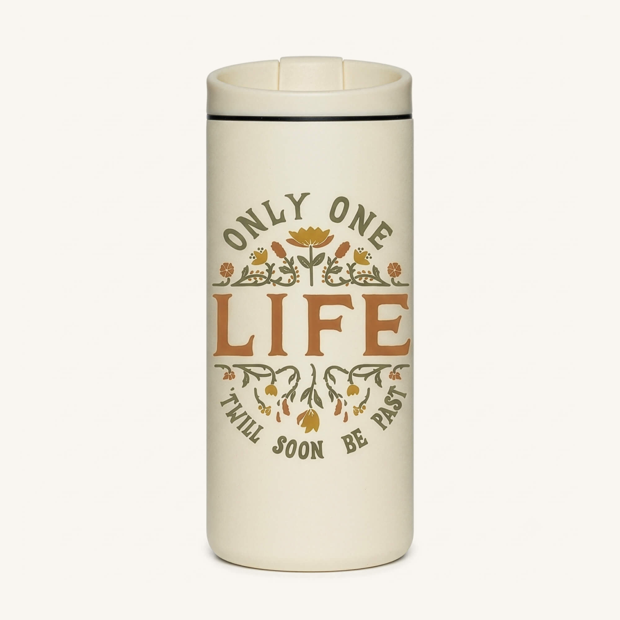 Only One Life C.T. Studd quote hand-drawn insulated travel tumbler by Scripture Type