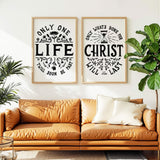 Only One Life, 'Twill Soon Be Past C.T. Studd hand-drawn framed art print by Scripture Type #color_black & white
