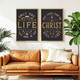 Only One Life, 'Twill Soon Be Past C.T. Studd hand-drawn framed art print by Scripture Type #color_charcoal