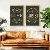 Only One Life, 'Twill Soon Be Past C.T. Studd hand-drawn framed art print by Scripture Type #color_forest
