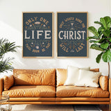 Only One Life, 'Twill Soon Be Past C.T. Studd hand-drawn framed art print by Scripture Type #color_navy