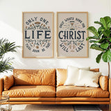 Only One Life, 'Twill Soon Be Past C.T. Studd hand-drawn framed art print by Scripture Type #color_stone