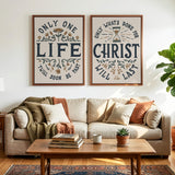 Only One Life, 'Twill Soon Be Past C.T. Studd hand-drawn framed canvas by Scripture Type #color_stone