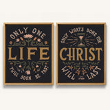 Only One Life, 'Twill Soon Be Past C.T. Studd hand-drawn framed canvas by Scripture Type #color_charcoal