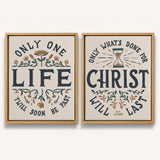 Only One Life, 'Twill Soon Be Past C.T. Studd hand-drawn framed canvas by Scripture Type #color_stone