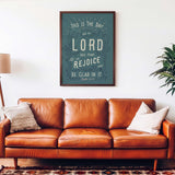 Psalm 118:24 This is the day the Lord has made framed Scripture art print hand-drawn by Scripture Type #color_marine
