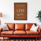 Psalm 118:24 This is the day the Lord has made framed Scripture art print hand-drawn by Scripture Type #color_terracotta