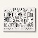 Rooted and built up in Him Colossians 2:-7 hand-drawn Scripture framed wall art by Scripture Type #color_black & white