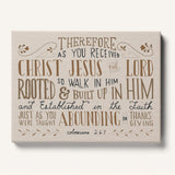 Rooted and built up in Him Colossians 2:-7 hand-drawn Scripture framed wall art by Scripture Type #color_stone