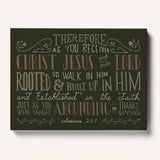 Rooted and built up in Him Colossians 2:-7 hand-drawn Scripture framed wall art by Scripture Type #color_forest