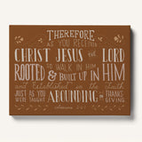 Rooted and built up in Him Colossians 2:-7 hand-drawn Scripture framed wall art by Scripture Type #color_terracotta