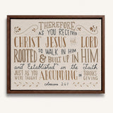 Rooted and built up in Him Colossians 2:-7 hand-drawn Scripture framed wall art by Scripture Type #color_stone
