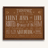Rooted and built up in Him Colossians 2:-7 hand-drawn Scripture framed wall art by Scripture Type #color_terracotta