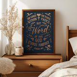 Isaiah 40:8 Stands Forever copper foil poster by Scripture Type #color_black