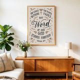 Isaiah 40:8 Grass Withers Stands Forever framed Scripture art print by Scripture Type #color_stone