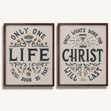 Only One Life, 'Twill Soon Be Past C.T. Studd hand-drawn framed art print by Scripture Type #color_stone