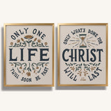 Only One Life, 'Twill Soon Be Past C.T. Studd hand-drawn framed art print by Scripture Type #color_stone